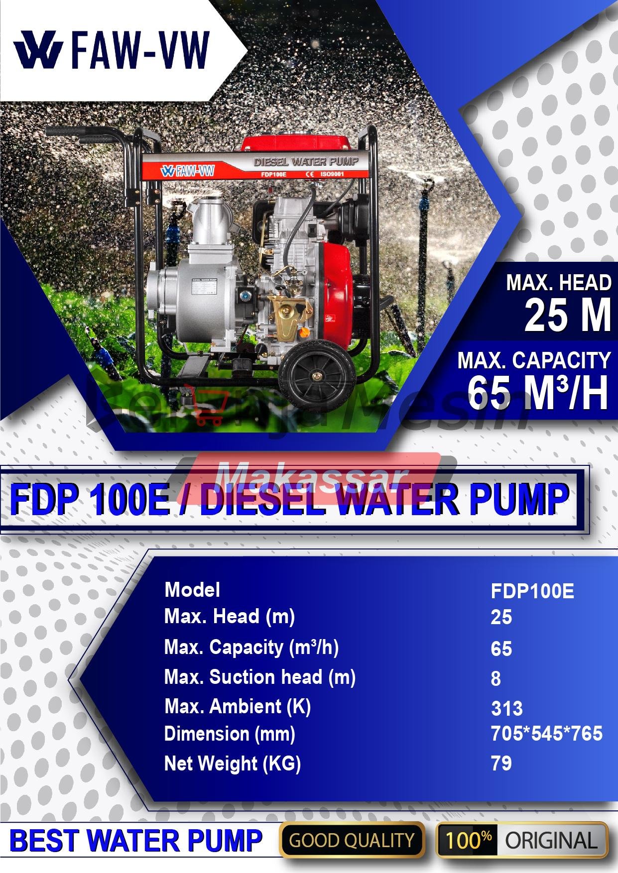 Waterpump 4 Inch FDP100E FAW-VW - Image 2