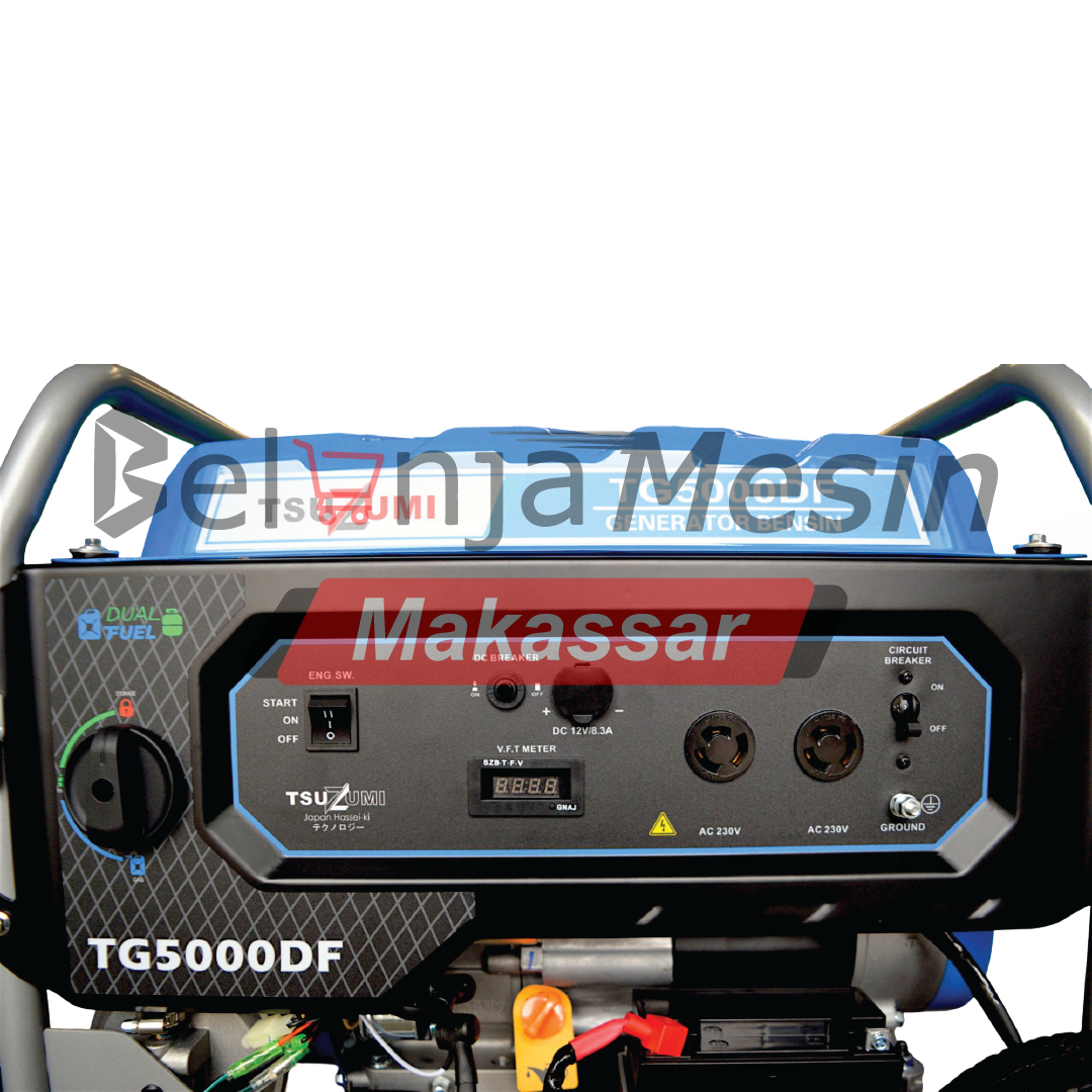 Genset Open Dual Fuel Bensin & LPG 3500 Watt 1 Phase TG5000DF Tsuzumi - Image 6