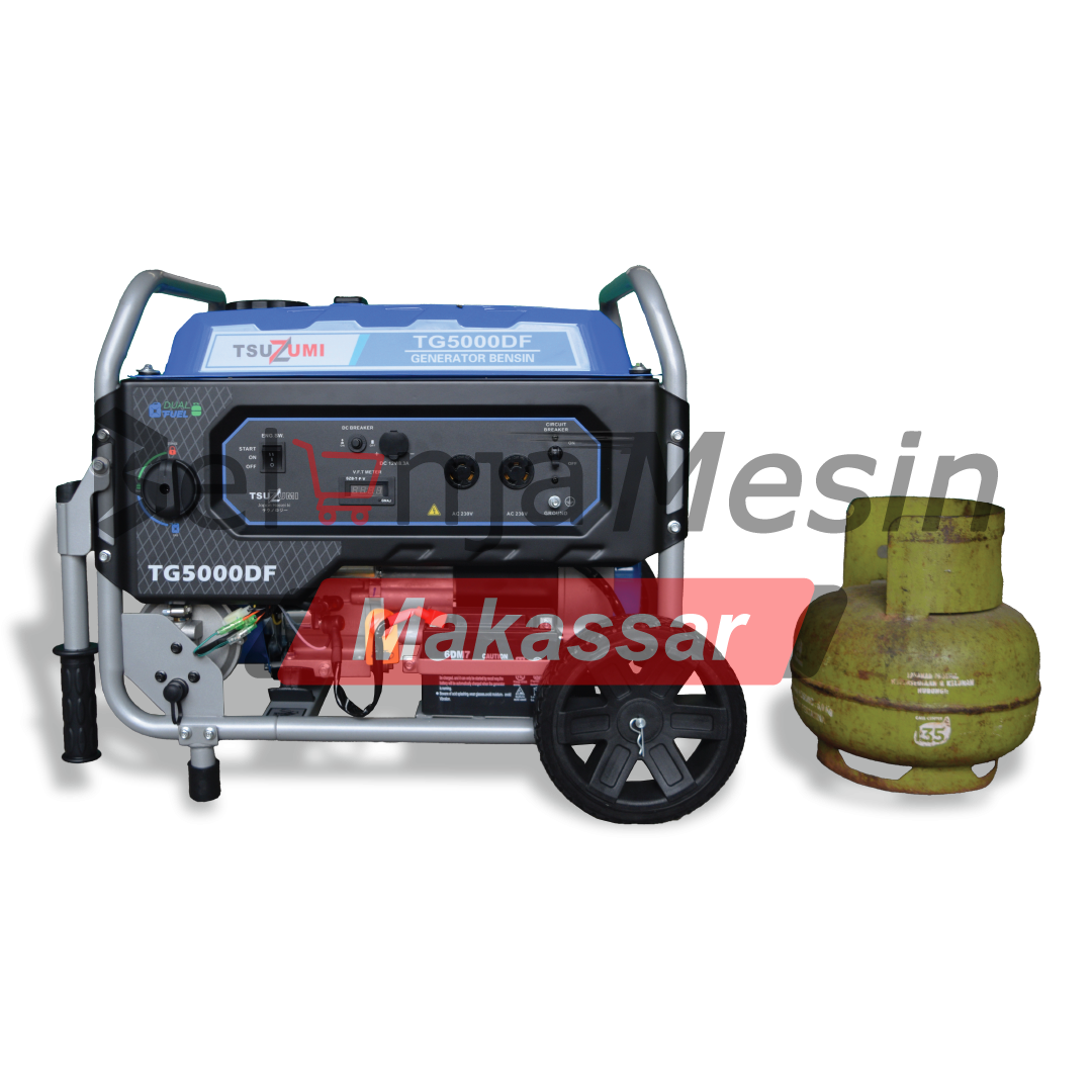 Genset Open Dual Fuel Bensin & LPG 3500 Watt 1 Phase TG5000DF Tsuzumi