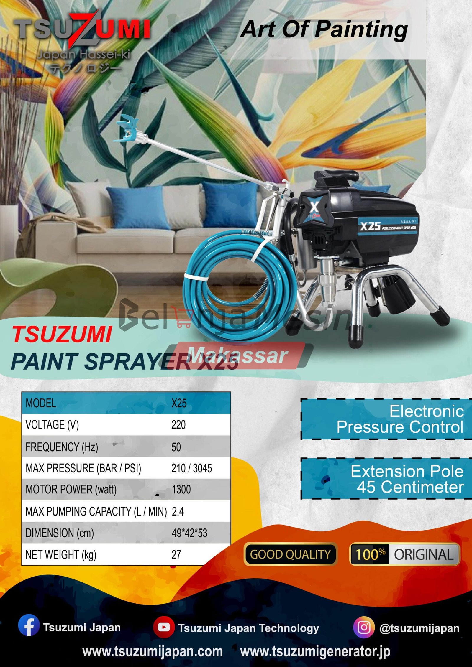 Mesin Cat Semprot 1500 Watt X25HD Tsuzumi - Image 2