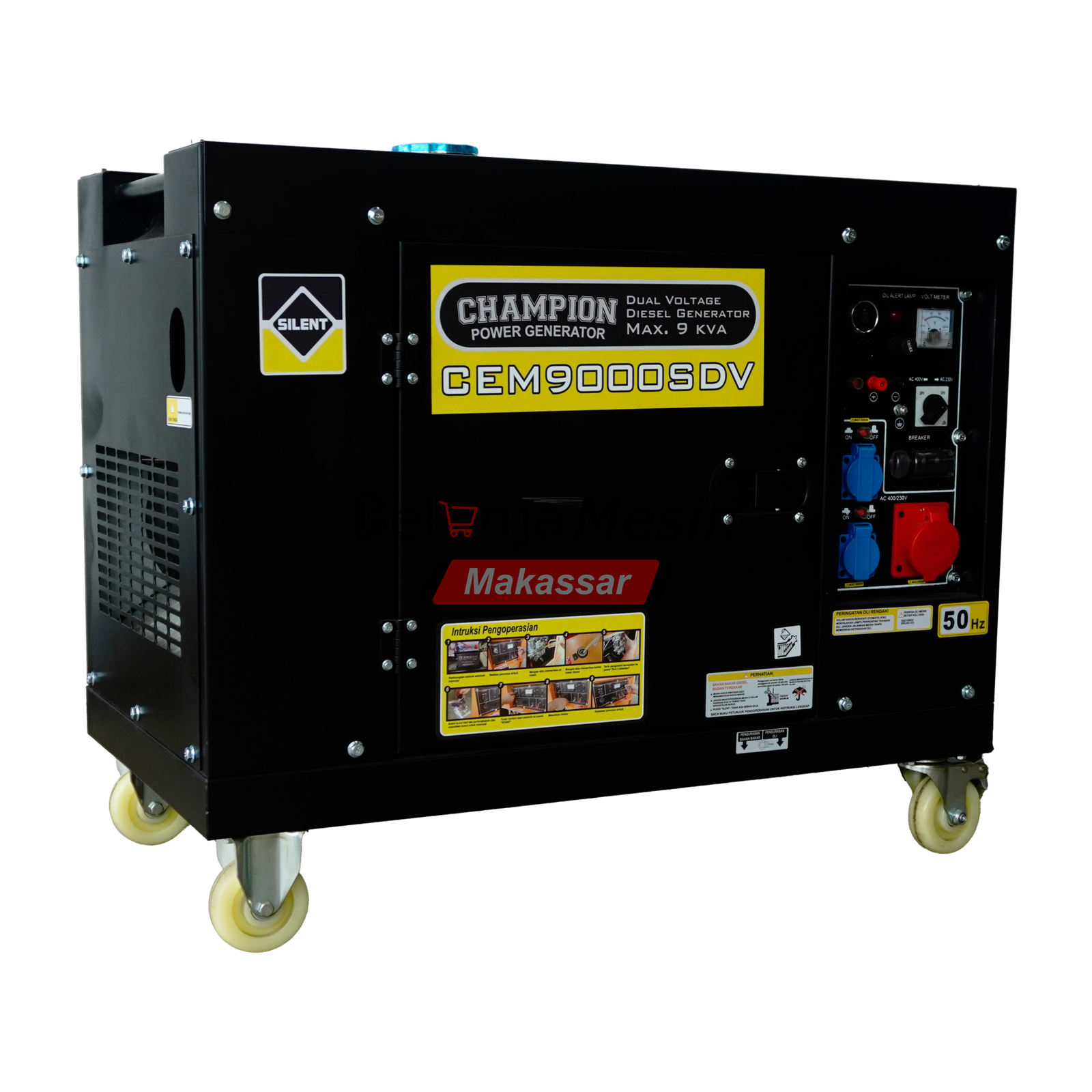Genset Silent Diesel 9 KVA 7 KW 3 Phase CEM9000SDV Champion - Image 4