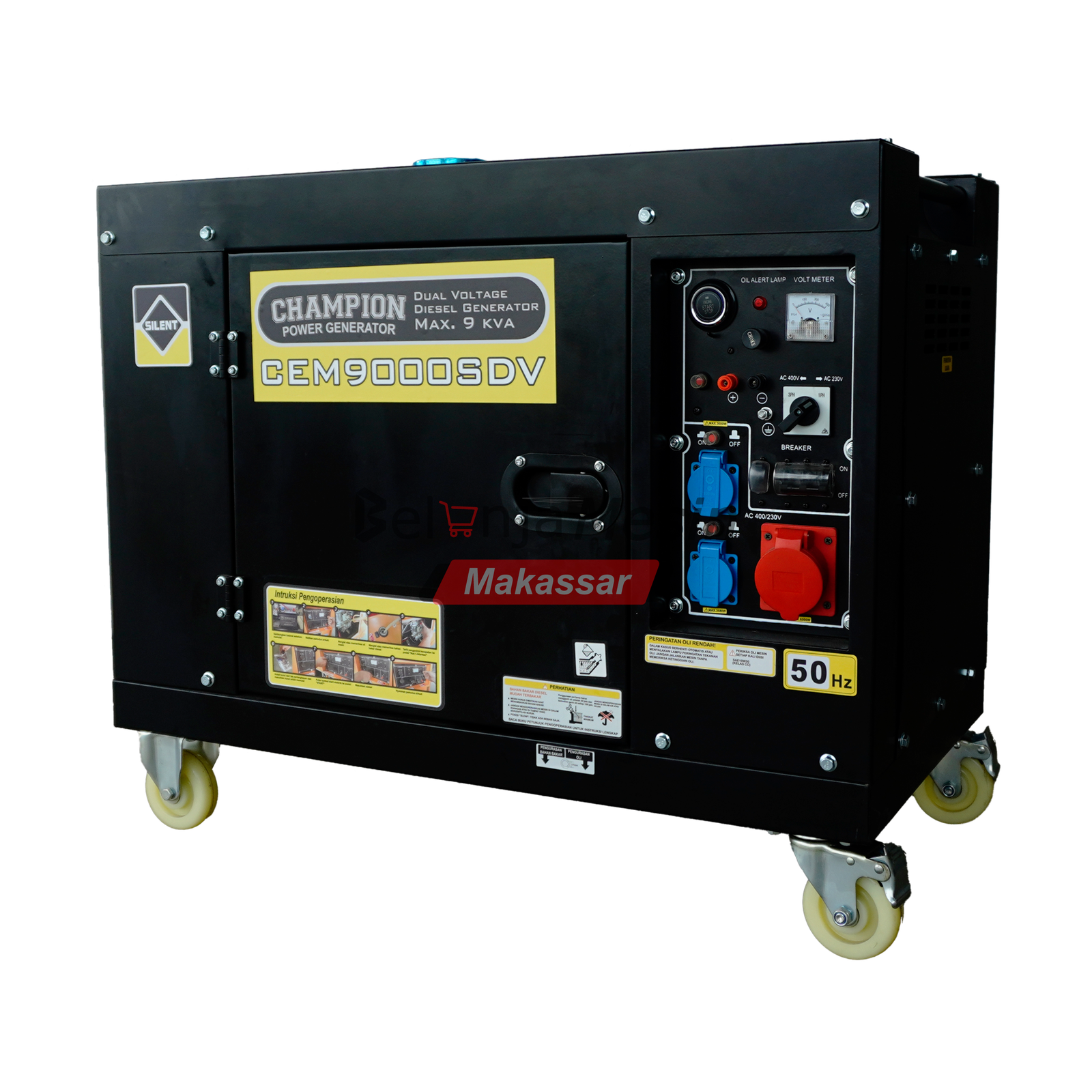 Genset Silent Diesel 9 KVA 7 KW 3 Phase CEM9000SDV Champion - Image 3