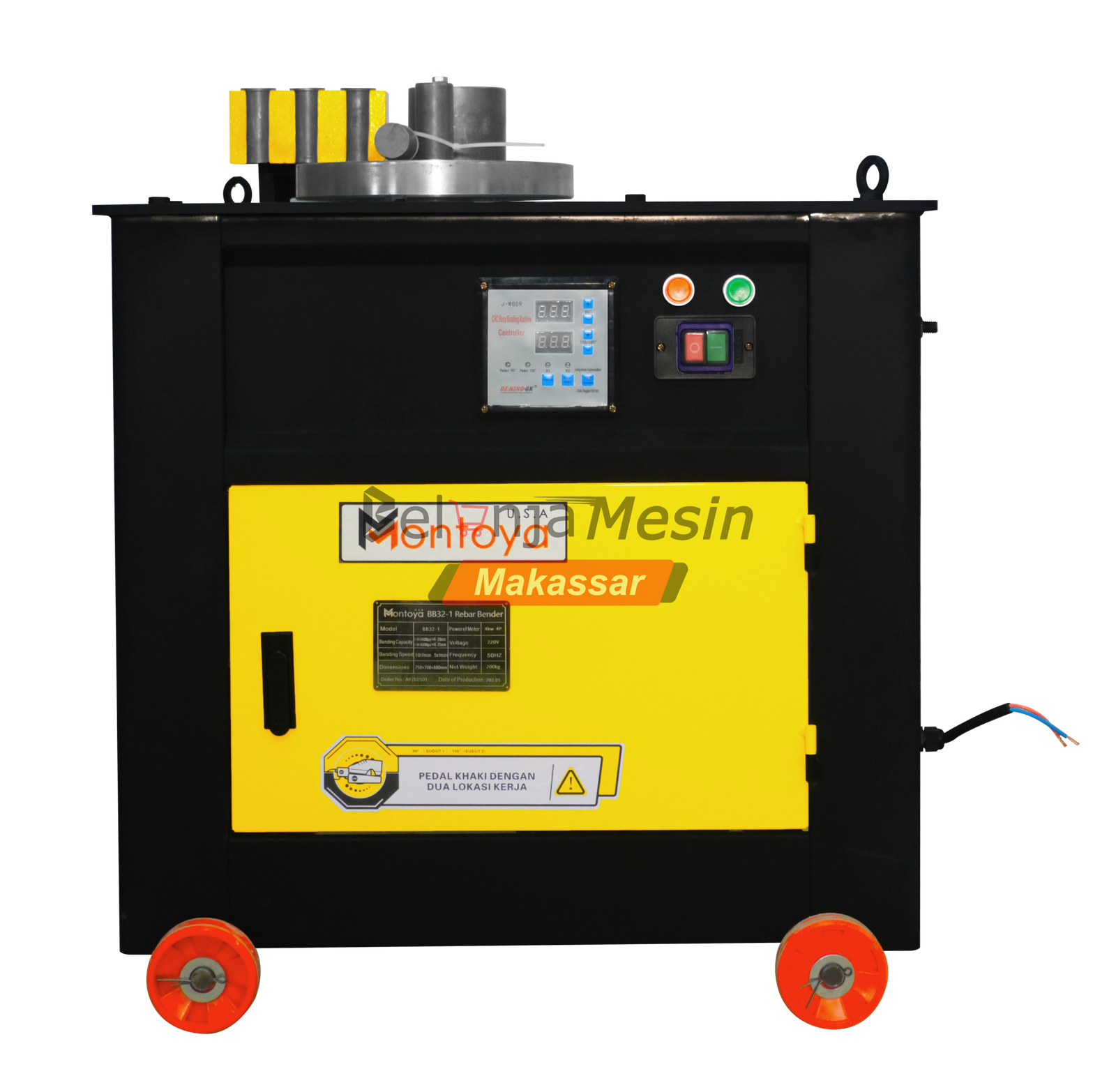 Mesin Pembengkok Besi Ulir 6-25 mm 1 Phase Bar Bending BB32-1 Montoya