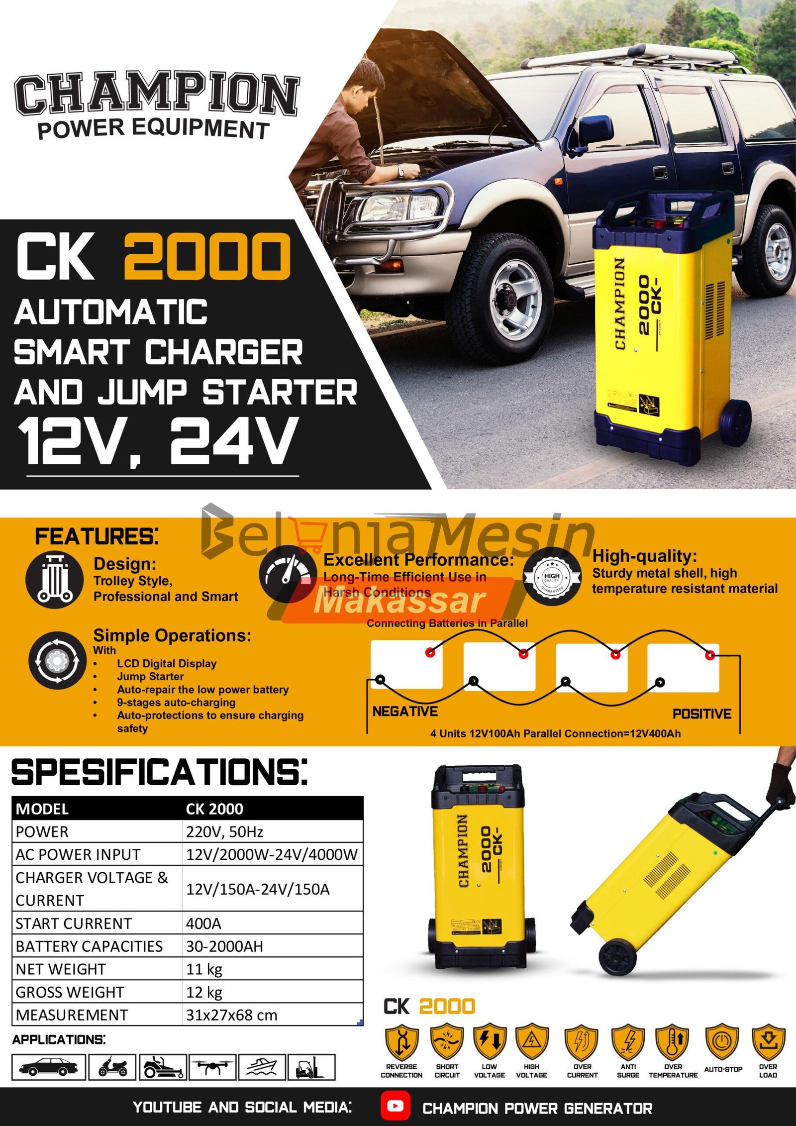 Charger Aki 2000 Amper CK2000 Champion - Image 2