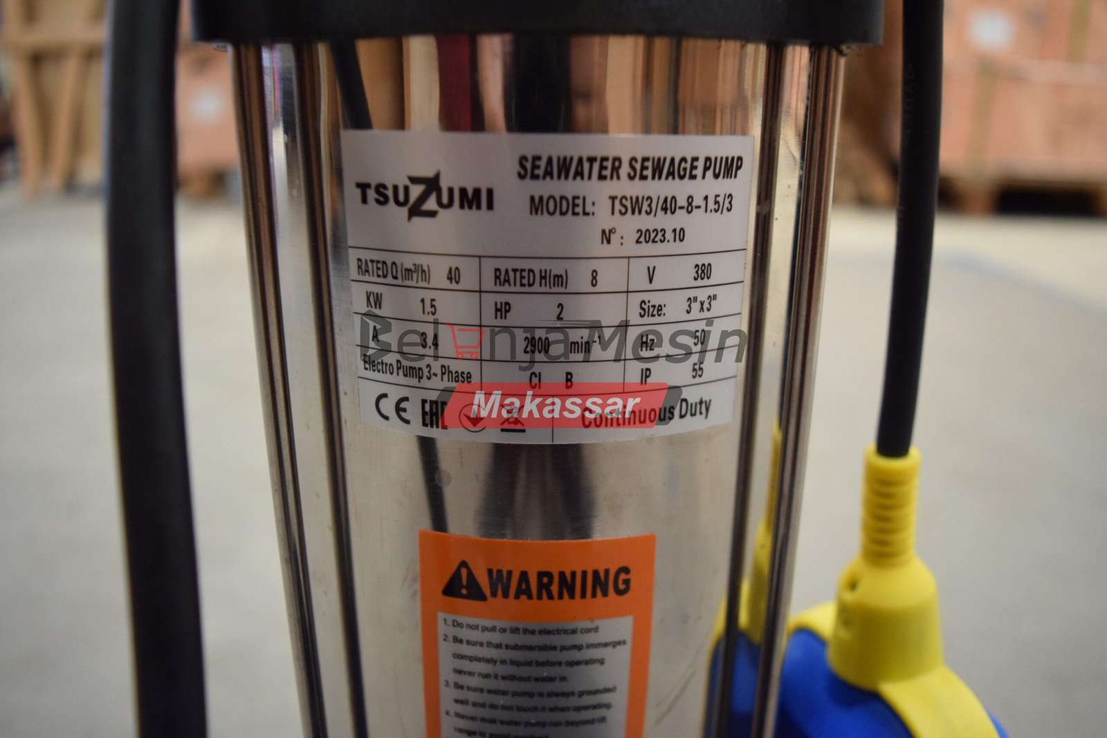 Pompa Celup Air Laut 3 Inch 3 Phase Submersible Pump TSW3/40-8-1.5/3 Tsuzumi - Image 2