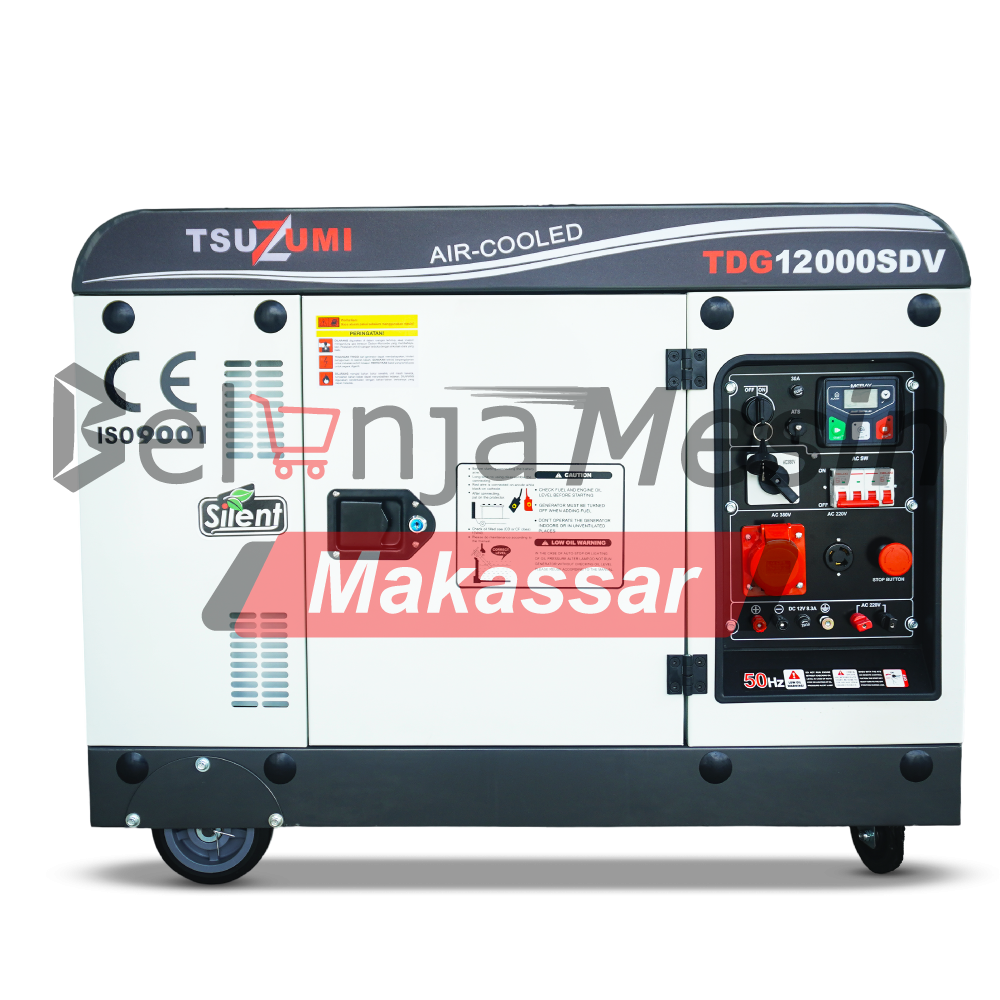 Genset Diesel Silent 12 kVA 9000 watt 3 Phase TDG12000SDV Tsuzumi