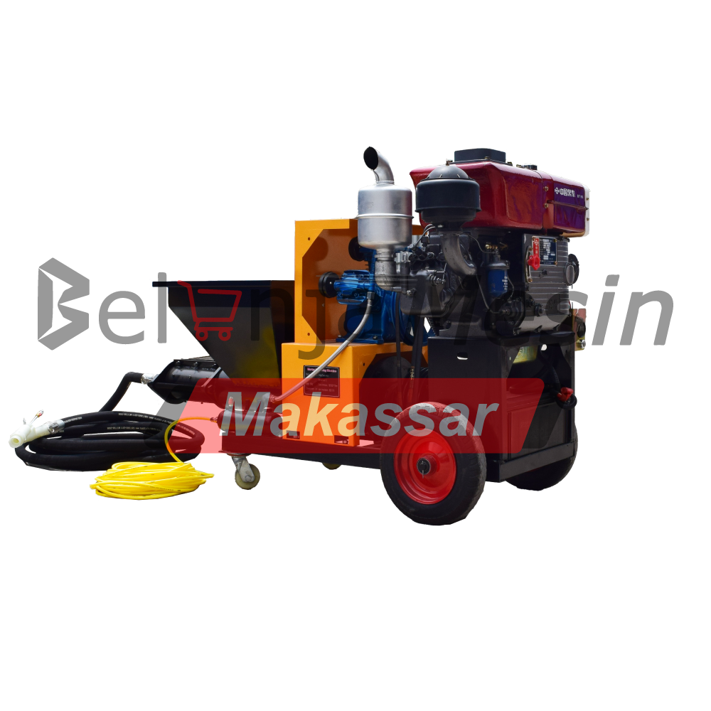 Mesin Plaster Tembok Diesel Mortar Sprayer 18 HP 4 Tak TMS-D Tsuzumi