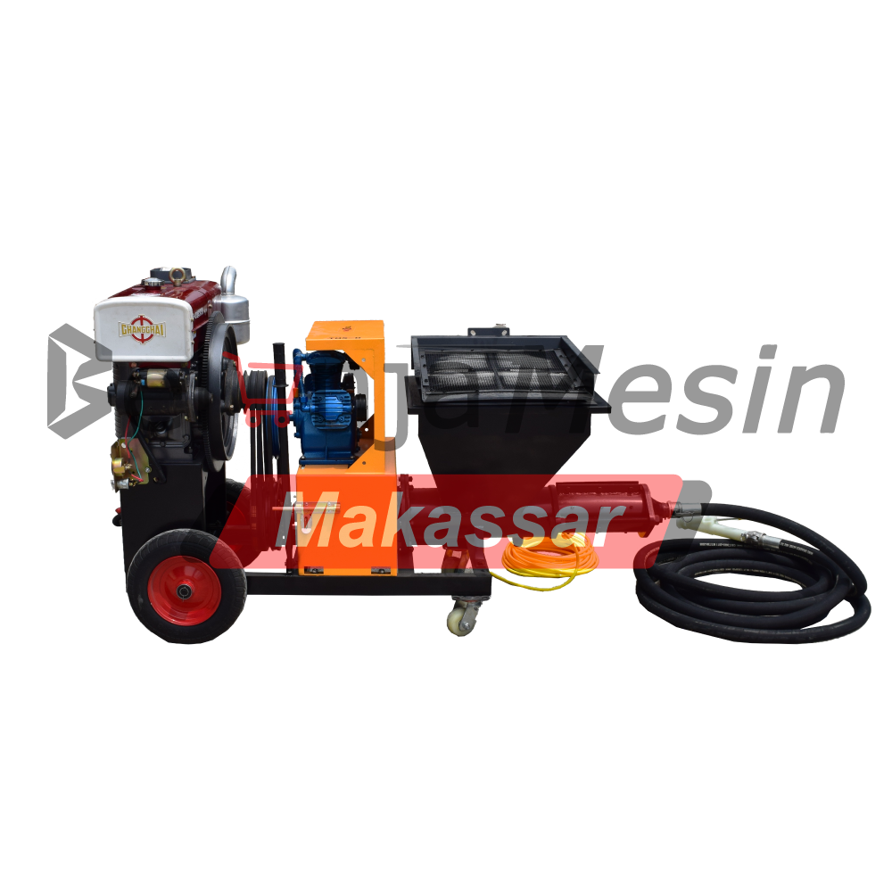 Mesin Plaster Tembok Diesel Mortar Sprayer 18 HP 4 Tak TMS-D Tsuzumi - Image 3