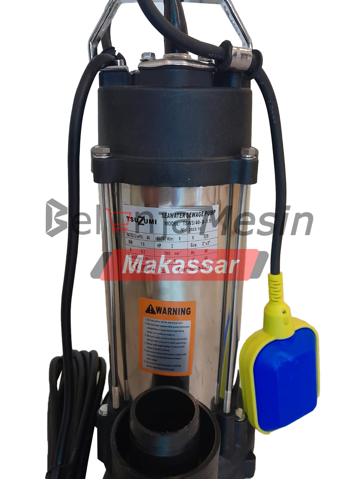 Pompa Celup Air Laut 3 Inch 1 Phase Submersible Pump TSW3/40-8-1.5 Tsuzumi - Image 2