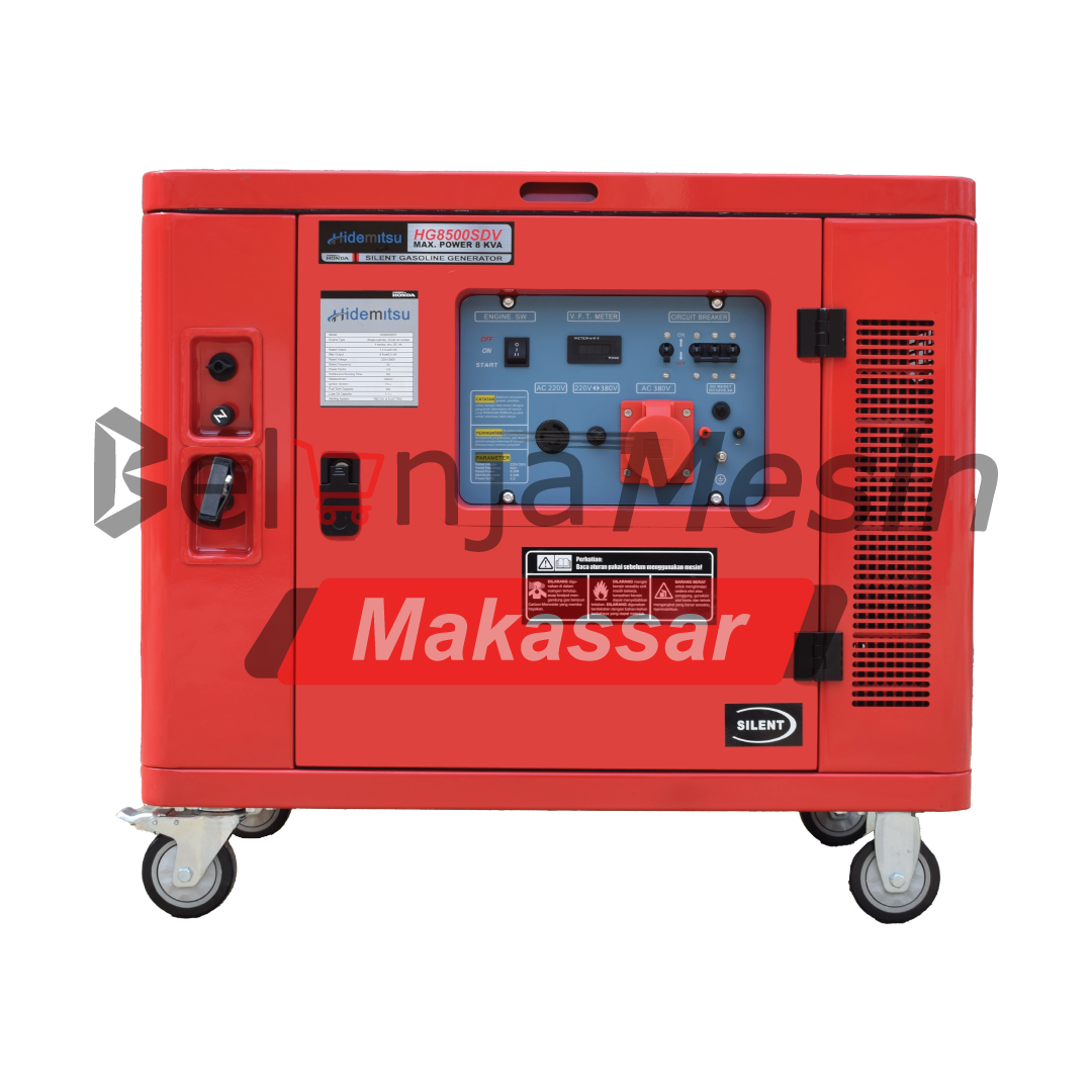 Genset Silent Bensin 7.5 KVA 6KW HG8500SDV Hidemitsu