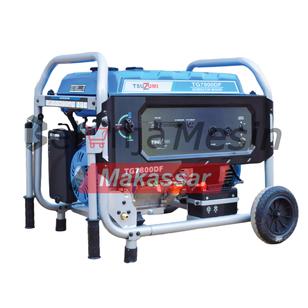 Genset Open Dual Fuel Bensin & Lpg 5000 watt 1 phase TG7800DF TSUZUMI