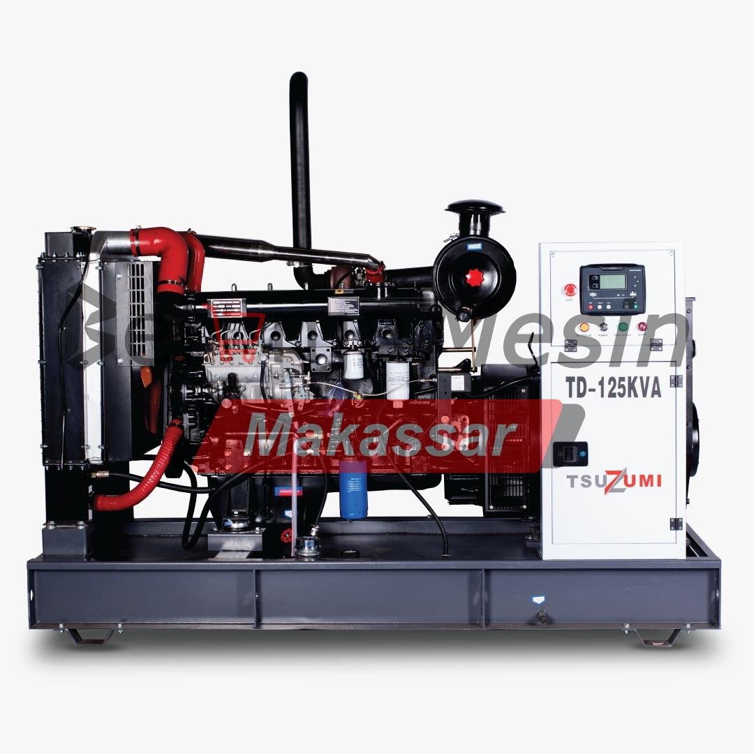 Genset Open Diesel 125 KVA 100 KW 3 Phase 6 Silinder Turbo TD 125 KVA TSUZUMI