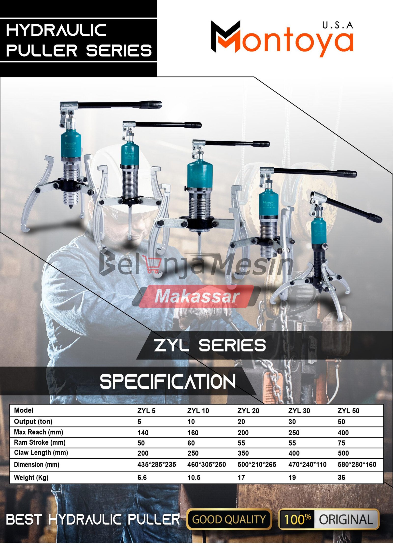 Hydraulic Puller 20 Ton ZYL-20 Montoya - Image 2