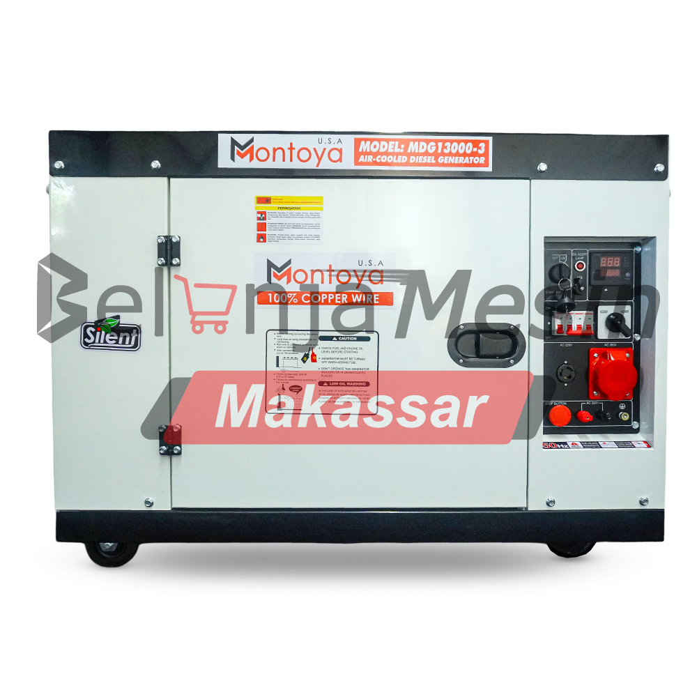 Genset Silent Diesel 12 Kva 10 KW 1/3 Phase MDG13000-3 Montoya
