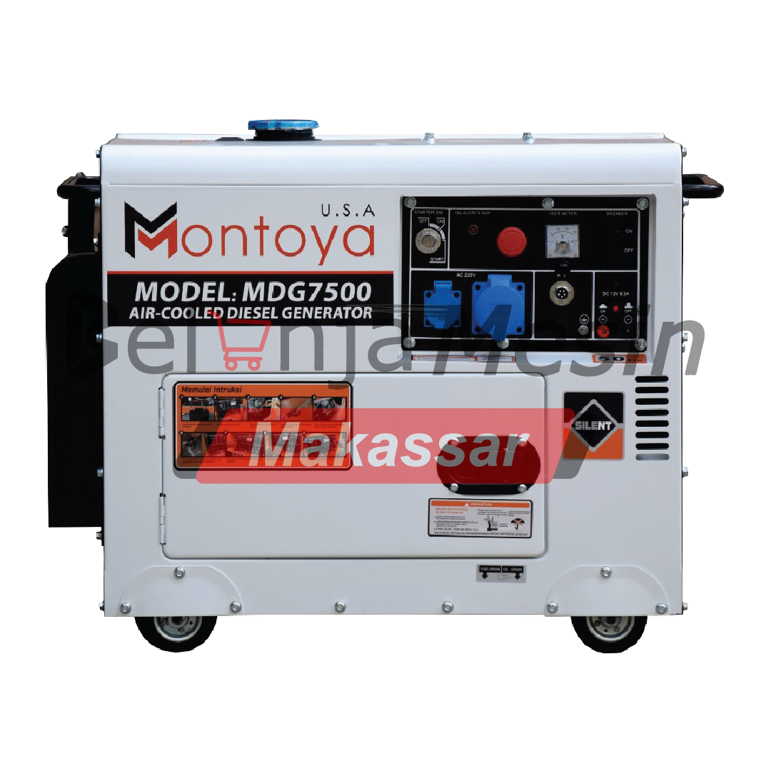 Genset Silent Diesel 7 KVA 5000 Watt 1 Phase MDG7500 Montoya - Image 3