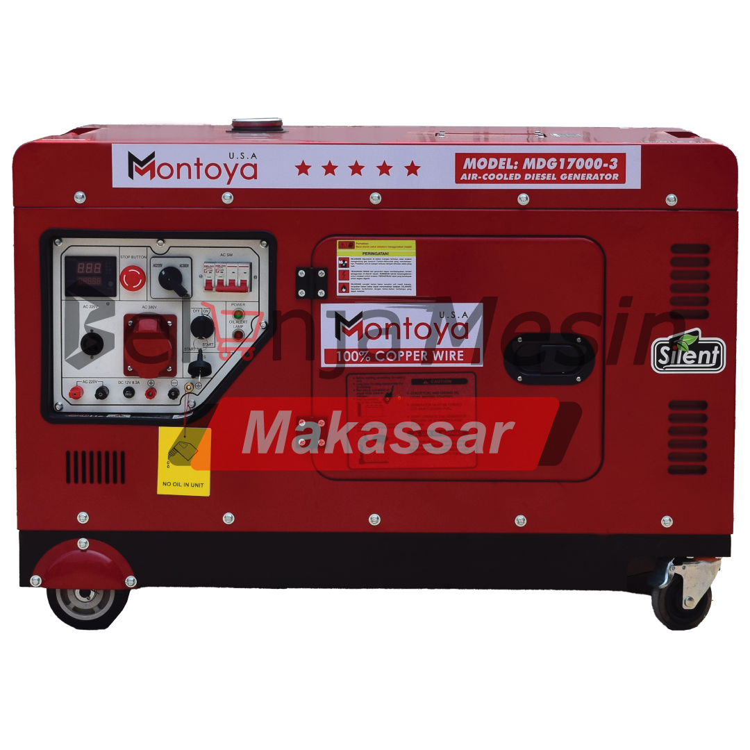 Genset Silent Diesel 15 kva 12000 watt 1/3 phase MDG17000-3 Montoya