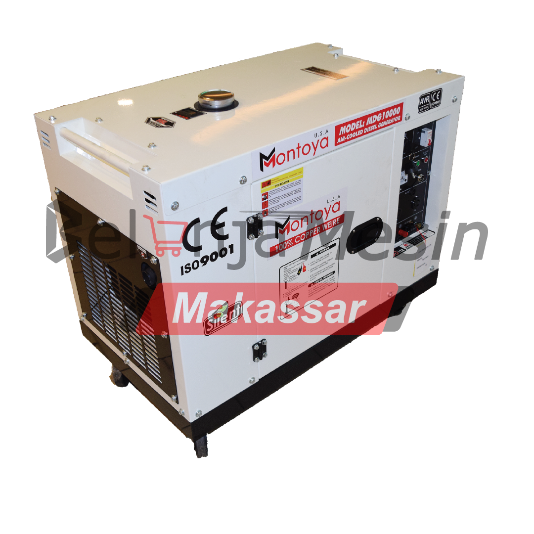 Genset Silent Diesel 9 KVA 7000 Watt 1 Phase MDG10000 Montoya