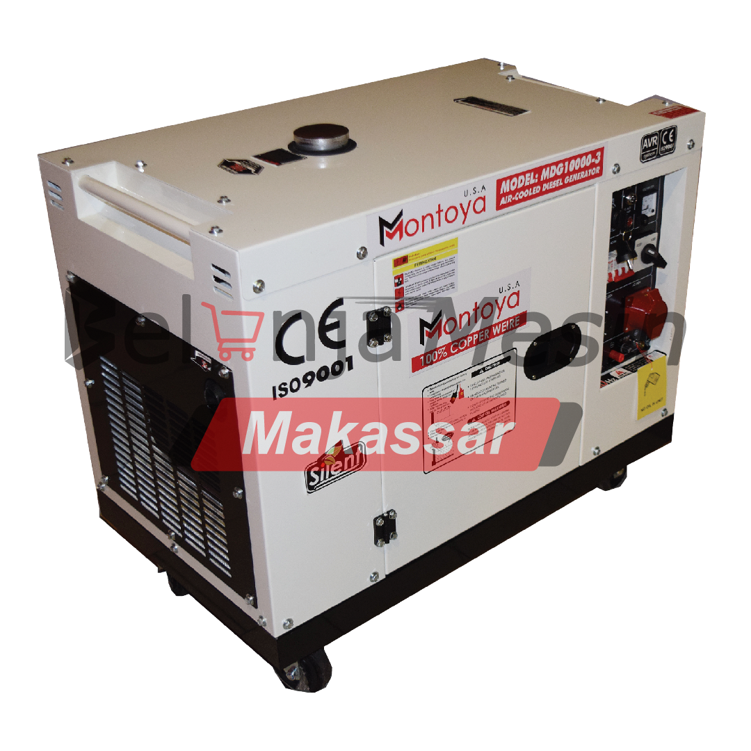 Genset Silent Diesel 9 KVA 7000 Watt 1/3 Phase MDG10000-3 Montoya